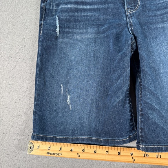 Democracy AB Solution Jean Short Women 6 Blue Medium Wash Denim Elastic Waist 8" - Picture 5 of 12
